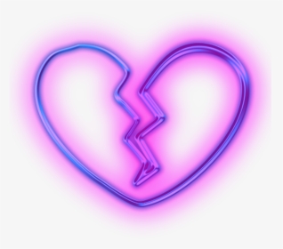 #neon #lights #brokenheart #heart #purple #pink #freetoedit - Neon Broken Heart Png, Transparent Png, Transparent PNG
