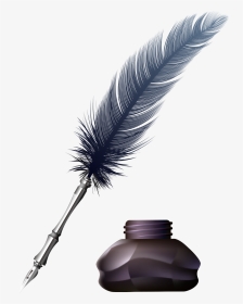 Transparent Inkwell Clipart - Ink Feather Pen Png, Png Download, Transparent PNG