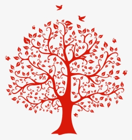 Family Tree Clipart Png , Png Download - Red Tree Clip Art Tree, Transparent Png, Transparent PNG