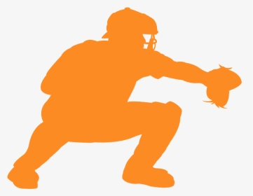 Silhouette Baseball Catcher Clipart, HD Png Download, Transparent PNG