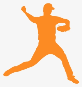 Orange Silhouette Baseball, HD Png Download, Transparent PNG