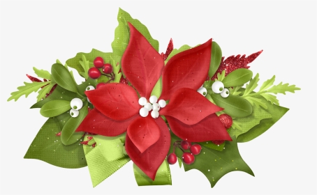 Red Clipart Red Christmas Flowers, HD Png Download, Transparent PNG