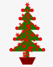 Un Sapin De Noël Décoré En Rouge - Christmas Tree, HD Png Download, Transparent PNG
