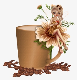 #fairy #cute #brown #flower #flowers #nature #cup #mug - Brown Flower Clip Art, HD Png Download, Transparent PNG