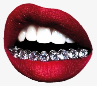#lips #gril #diamonds - Lips With Diamonds Png, Transparent Png, Transparent PNG