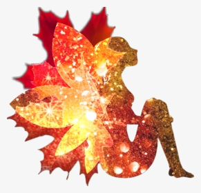 #autumnleaves #leaves #autumn #fairies #fairy #fantasy - Gold Fairy Transparent Png, Png Download, Transparent PNG