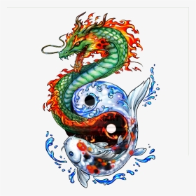 Dragon And Fish Tattoo, HD Png Download, Transparent PNG
