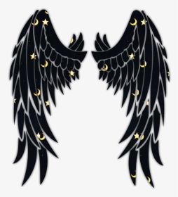 #wing #wings #angel #black #stars #freetoedit #ftestickers - Angel Wings Tattoo Transparent, HD Png Download, Transparent PNG