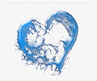 #splash #water #heart #love #blue #cute, HD Png Download, Transparent PNG