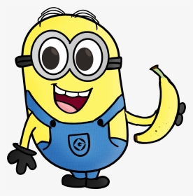 Minion With Banana Drawing, HD Png Download, Transparent PNG