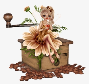 #fairy #cute #nature #flowers #flower #sittingdown - Brown Flower Clip Art, HD Png Download, Transparent PNG