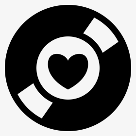 Music Collector Symbol Of A Disc With A Heart At The - Heart Music Icon Png, Transparent Png, Transparent PNG