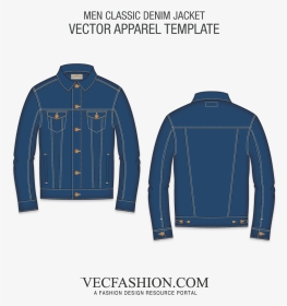 Men Classic Denim Jacket Template   Class Lazyload - Denim Jacket Design Template, HD Png Download, Transparent PNG