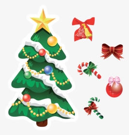 Kit 6 Stickers Sapin De Noël - Christmas Tree With Snow Clipart, HD Png Download, Transparent PNG