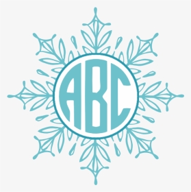 Round Snowflake Clipart Graphic Black And White Library - Bow Free Monogram Frame Svg, HD Png Download, Transparent PNG