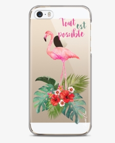 Coque Iphone 5c Tropical Watercolor Flamingo - Coque Iphone Se Tropical, HD Png Download, Transparent PNG