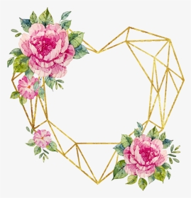 Geometric Heart With Flowers, HD Png Download, Transparent PNG