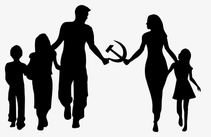 Family Silhouette Child - Silhouette Family Of 5, HD Png Download, Transparent PNG