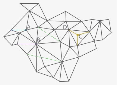 Mesh Or Graph Diagram With Nodes And Connections - Triangle, HD Png Download, Transparent PNG