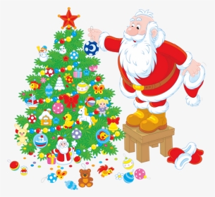 Père Noël Png, Sapin - Santa With Christmas Tree, Transparent Png, Transparent PNG
