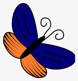Blue And Orange Butterfly Clipart, Vector Clip Art - Butterfly Clip Art For Kids, HD Png Download, Transparent PNG