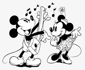Mickey Clipart Black And White Images Pictures - Black And White Mickey And Minnie, HD Png Download, Transparent PNG