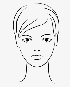 Female Face Line Art - Female Face Clip Art, HD Png Download, Transparent PNG