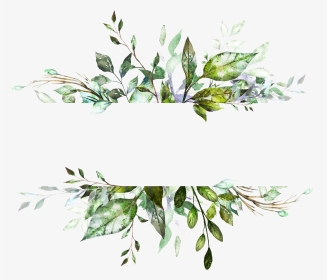 Watercolour Leaf Png Frame, Transparent Png, Transparent PNG