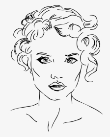 Line Art,selfportrait,eye - Realistic Face Coloring Page, HD Png Download, Transparent PNG