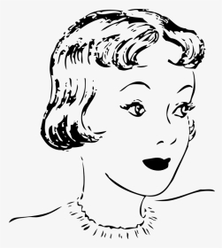 Short Hair Girl Clipart Black White, HD Png Download, Transparent PNG