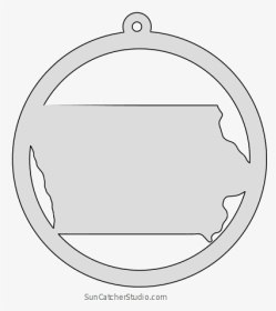 Iowa Map Inside Circle State Stencil Clip Art Scroll - Vector Graphics, HD Png Download, Transparent PNG