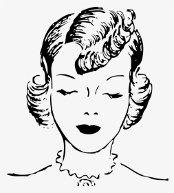 Clip Art Woman Female - Girl 50's Drawing Png, Transparent Png, Transparent PNG