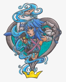 Color Ink Aqua Tattoo Design - Aqua Kingdom Hearts Tattoo, HD Png Download, Transparent PNG