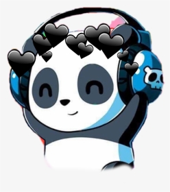 #panda #kawaii - Cute Panda With Headphones, HD Png Download, Transparent PNG