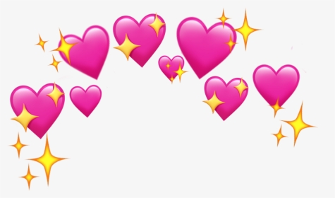 #emoji #crown #pinkheart #heartcrown #aesthetic #stars - Heart, HD Png Download, Transparent PNG