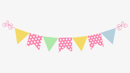 Transparent Polka Dot Triangle Banner Clipart - Transparent Background Pink Bunting Clipart, HD Png Download, Transparent PNG