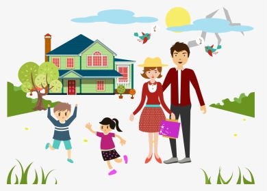 Freeuse Picnic Drawing Cup - Family With House Cartoon Png, Transparent Png, Transparent PNG