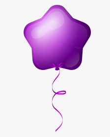 Purple Star Balloon Png Clipart Image - Birthday Single Balloon Png, Transparent Png, Transparent PNG