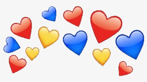 #heartcrown #heartcrowns #blue #red #yellow #redaesthetic - Heart, HD Png Download, Transparent PNG