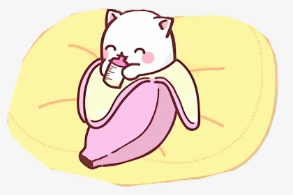 #scbananas #bananas #kitty #kitten #cat #love #cute - Anime Baby Banana Cat, HD Png Download, Transparent PNG
