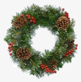 Christmas Wreath Png Transparent - Christmas Wreaths Decorated With Pine Cones, Png Download, Transparent PNG