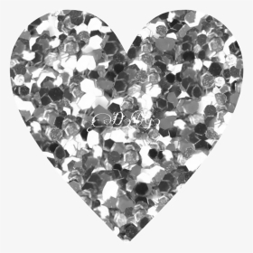 #silverheart #glitterheart #heart #silver #glitter - Heart, HD Png ...