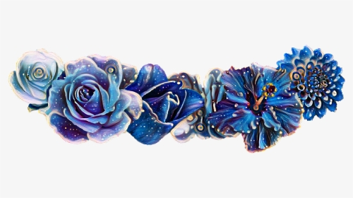 #blue #flower #flowers #rose #roses #crown #floercrown - Blue Rose, HD Png Download, Transparent PNG