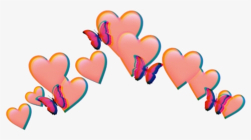 #love #kalp #glitch #red #spiral #aesthetic #crown - Heart Emoji Crown Transparent, HD Png Download, Transparent PNG