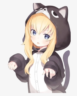 #cute #kawaii #anime #cat #cutecat #animecatgirl #freetoedit - Anime Kawaii, HD Png Download, Transparent PNG
