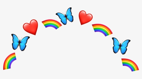 #pride #heartcrown #aesthetic #rainbow #butterfly #freetoedit, HD Png Download, Transparent PNG