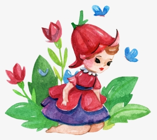 #ftestickers #fantasyart #watercolor #flower #fairy, HD Png Download, Transparent PNG