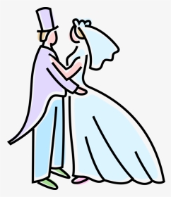 Day Bride And Embrace Vector Image Illustration Clipart, HD Png Download, Transparent PNG