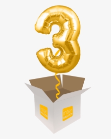 34″ Number 3 Gold Megaloon - Number 13 Balloons Png, Transparent Png, Transparent PNG