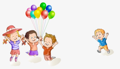 Child Clip Art Hand - Kids Holding Balloons Clipart, HD Png Download, Transparent PNG